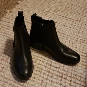 Aldo Classic Black Leather Booties